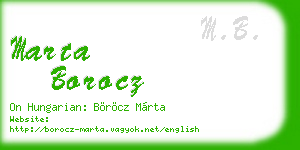 marta borocz business card